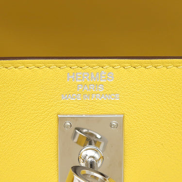 エルメス HERMES ケリー25 内縫い ジョーヌナプル スイフト 2WAYバッグ シルバー金具 黄色 ショルダー