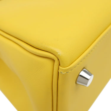 エルメス HERMES ケリー25 内縫い ジョーヌナプル スイフト 2WAYバッグ シルバー金具 黄色 ショルダー