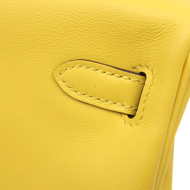 エルメス HERMES ケリー25 内縫い ジョーヌナプル スイフト 2WAYバッグ シルバー金具 黄色 ショルダー