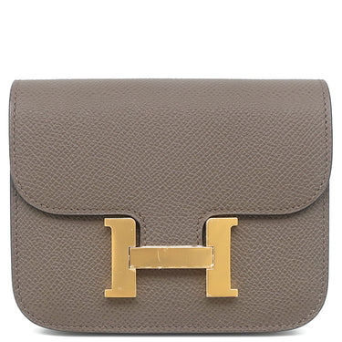 エルメス HERMES コンスタンス スリム ウォレット エタン ヴォーエプソン 二つ折り財布 ゴールド金具 新品 未使用