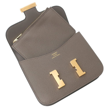 エルメス HERMES コンスタンス スリム ウォレット エタン ヴォーエプソン 二つ折り財布 ゴールド金具 新品 未使用