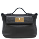 エルメス HERMES ヴァンキャトル 24/24 ミニ 21 タッチ ブラック ヴォルプトカーフスキン ニロティカスリザード 2WAYバッグ ゴールド金具 ショルダー 黒