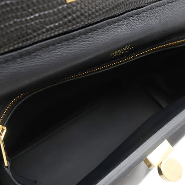 エルメス HERMES ヴァンキャトル 24/24 ミニ 21 タッチ ブラック ヴォルプトカーフスキン ニロティカスリザード 2WAYバッグ ゴールド金具 ショルダー 黒