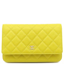 シャネル CHANEL マトラッセ AP0250 イエロー キャビアスキン チェーンウォレット ゴールド金具 黄色 チェーンショルダー