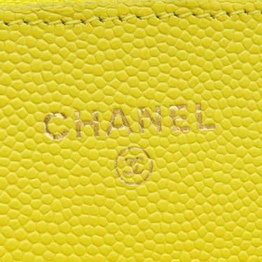 シャネル CHANEL マトラッセ AP0250 イエロー キャビアスキン チェーンウォレット ゴールド金具 黄色 チェーンショルダー