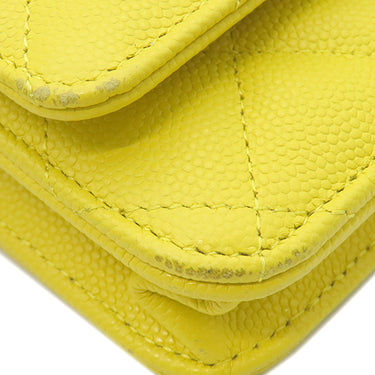 シャネル CHANEL マトラッセ AP0250 イエロー キャビアスキン チェーンウォレット ゴールド金具 黄色 チェーンショルダー