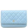 シャネル CHANEL マトラッセ AP0250 ライトブルー ラムスキン チェーンウォレット ゴールド金具 水色 メタリック チェーンショルダー
