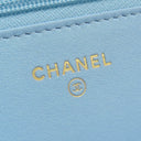 シャネル CHANEL マトラッセ AP0250 ライトブルー ラムスキン チェーンウォレット ゴールド金具 水色 メタリック チェーンショルダー