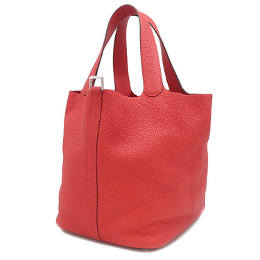 エルメス HERMES ピコタンロックGM ルージュトマト トリヨンクレマンス ハンドバッグ シルバー金具 赤