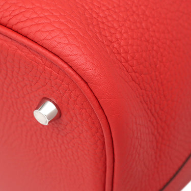 エルメス HERMES ピコタンロックGM ルージュトマト トリヨンクレマンス ハンドバッグ シルバー金具 赤