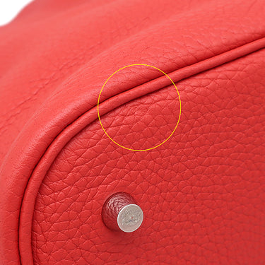エルメス HERMES ピコタンロックGM ルージュトマト トリヨンクレマンス ハンドバッグ シルバー金具 赤