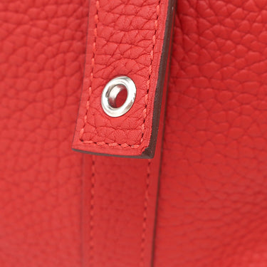 エルメス HERMES ピコタンロックGM ルージュトマト トリヨンクレマンス ハンドバッグ シルバー金具 赤