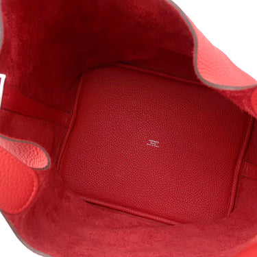 エルメス HERMES ピコタンロックGM ルージュトマト トリヨンクレマンス ハンドバッグ シルバー金具 赤