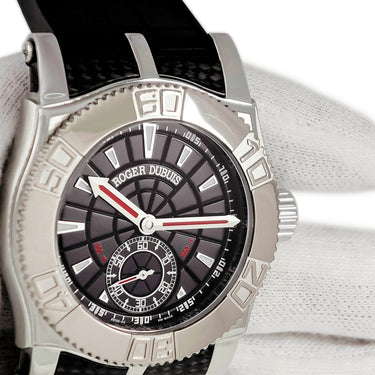 腕時計 ロジェデュブイ ROGER DUBUIS イージーダイバー SE40 14 9/0 9.53R 自動巻き メンズ K18WG×SS コンビ ブラック 黒 限定