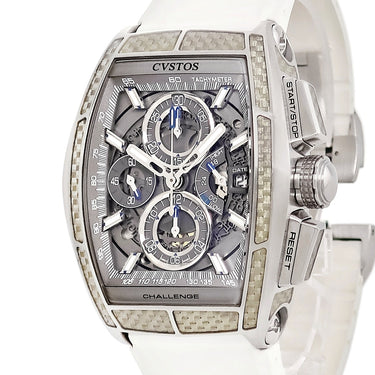 腕時計 クストス CVSTOS チャレンジ クロノ 2 カーボン CVT-CHR2-CARBON-GREY ST 自動巻き メンズ グレー スケルトン デイト