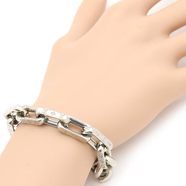 ルイヴィトン LOUIS VUITTON コリエ モノグラム L M64224 シルバー メタル ブレスレット チェーンブレスレット