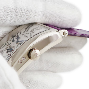 腕時計 フランクミュラー FRANCK MULLER ロングアイランド マスターバンカー ルナ 1250MBLDT 自動巻き メンズ K18WG無垢 GMT ギヨシェ