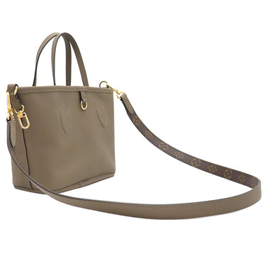 ルイヴィトン LOUIS VUITTON ネヴァーフル インサイドアウト BB M12109 ダークファンゴ×モノグラム モノグラムキャンバス グレインレザー 2WAYバッグ ゴールド金具 リバーシブル グレージュ