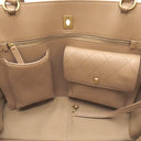 シャネル CHANEL マトラッセ ショッピングバッグ AS3508 ベージュ レザー トートバッグ ゴールド金具 ショルダー 肩掛け