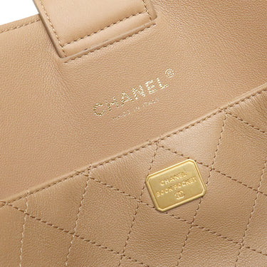 シャネル CHANEL マトラッセ ショッピングバッグ AS3508 ベージュ レザー トートバッグ ゴールド金具 ショルダー 肩掛け