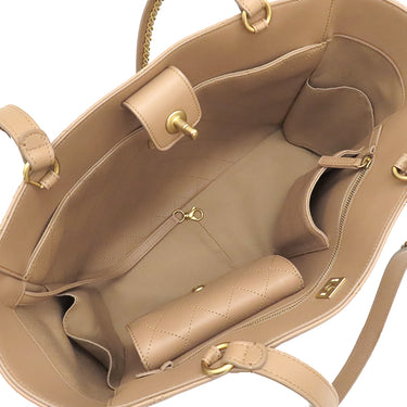 シャネル CHANEL マトラッセ ショッピングバッグ AS3508 ベージュ レザー トートバッグ ゴールド金具 ショルダー 肩掛け