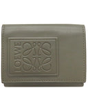 ロエベ LOEWE トライフォールド ウォレット C565TR2X04 カーキグリーン サテンカーフ 三つ折り財布 シルバー金具 小銭入れ 札入れ コンパクト