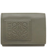 ロエベ LOEWE トライフォールド ウォレット C565TR2X04 カーキグリーン サテンカーフ 三つ折り財布 シルバー金具 小銭入れ 札入れ コンパクト