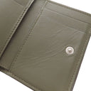 ロエベ LOEWE トライフォールド ウォレット C565TR2X04 カーキグリーン サテンカーフ 三つ折り財布 シルバー金具 小銭入れ 札入れ コンパクト
