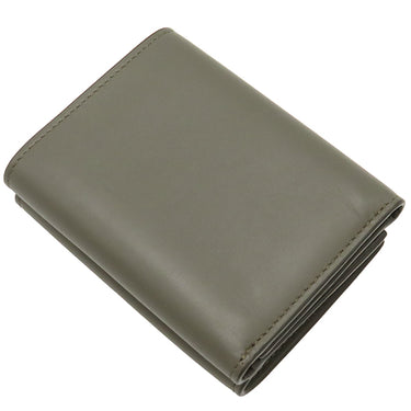 ロエベ LOEWE トライフォールド ウォレット C565TR2X04 カーキグリーン サテンカーフ 三つ折り財布 シルバー金具 小銭入れ 札入れ コンパクト
