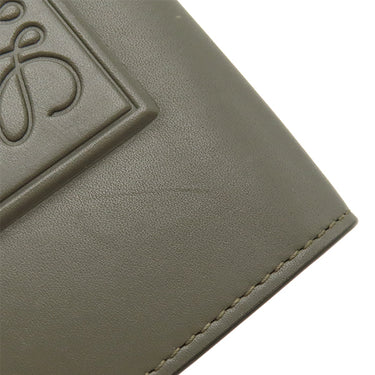 ロエベ LOEWE トライフォールド ウォレット C565TR2X04 カーキグリーン サテンカーフ 三つ折り財布 シルバー金具 小銭入れ 札入れ コンパクト