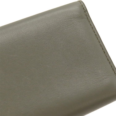 ロエベ LOEWE トライフォールド ウォレット C565TR2X04 カーキグリーン サテンカーフ 三つ折り財布 シルバー金具 小銭入れ 札入れ コンパクト