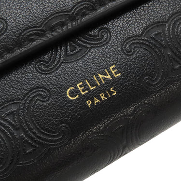 セリーヌ CELINE スモール トリフォールド ウォレット 10B573BFU38NO ブラック レザー 三つ折り財布 ゴールド金具 黒 トリオンフ エンボス
