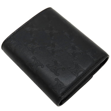 セリーヌ CELINE スモール トリフォールド ウォレット 10B573BFU38NO ブラック レザー 三つ折り財布 ゴールド金具 黒 トリオンフ エンボス