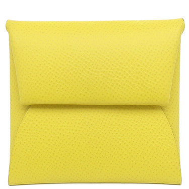 エルメス HERMES バスティア ライム ヴォーエプソン コインケース シルバー金具 黄色