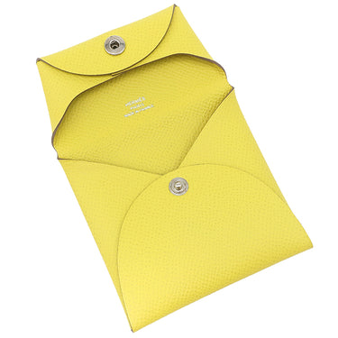 エルメス HERMES バスティア ライム ヴォーエプソン コインケース シルバー金具 黄色