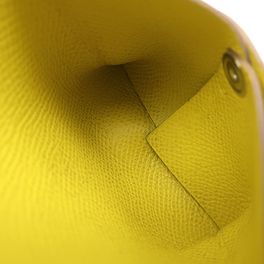 エルメス HERMES バスティア ライム ヴォーエプソン コインケース シルバー金具 黄色