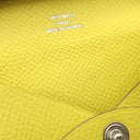 エルメス HERMES バスティア ライム ヴォーエプソン コインケース シルバー金具 黄色