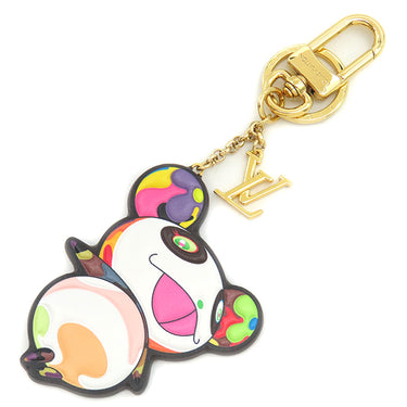 ルイヴィトン LOUIS VUITTON LV × TM スーパーフラット M02467 マルチカラー モノグラムキャンバス レザー GP キーホルダー ゴールド金具 モノグラムパンダ 村上隆 バッグチャーム