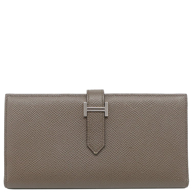 エルメス HERMES ベアンスフレ エタン ヴォーエプソン 長財布 シルバー金具 二つ折り財布