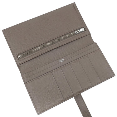 エルメス HERMES ベアンスフレ エタン ヴォーエプソン 長財布 シルバー金具 二つ折り財布