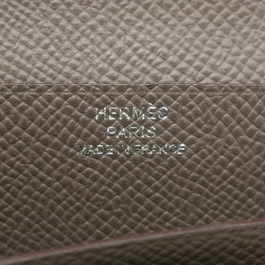 エルメス HERMES ベアンスフレ エタン ヴォーエプソン 長財布 シルバー金具 二つ折り財布