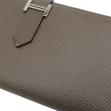 エルメス HERMES ベアンスフレ エタン ヴォーエプソン 長財布 シルバー金具 二つ折り財布