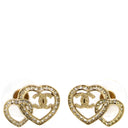 シャネル CHANEL ココマーク ハート ゴールド GP ラインストーン ピアス CCマーク