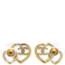 シャネル CHANEL ココマーク ハート ゴールド GP ラインストーン ピアス CCマーク