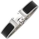 エルメス HERMES クリックH PM ブラック×シルバー メタル エナメル ブレスレット シルバー金具 Hブレス クリッククラック