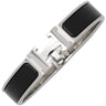 エルメス HERMES クリックH PM ブラック×シルバー メタル エナメル ブレスレット シルバー金具 Hブレス クリッククラック