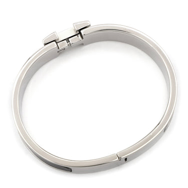 エルメス HERMES クリックH PM ブラック×シルバー メタル エナメル ブレスレット シルバー金具 Hブレス クリッククラック