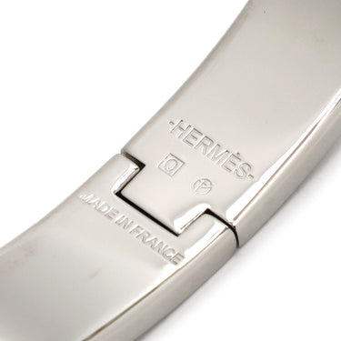 エルメス HERMES クリックH PM ブラック×シルバー メタル エナメル ブレスレット シルバー金具 Hブレス クリッククラック