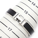 エルメス HERMES クリックH PM ブラック×シルバー メタル エナメル ブレスレット シルバー金具 Hブレス クリッククラック