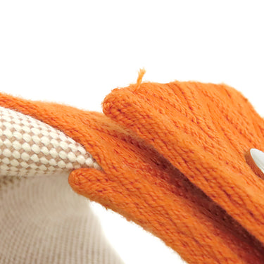 エルメス HERMES ブリッド ア ブラック PM オレンジ×ナチュラル トワルアッシュ ポーチ シルバー金具 トワルH ハンドバッグ バニティバッグ